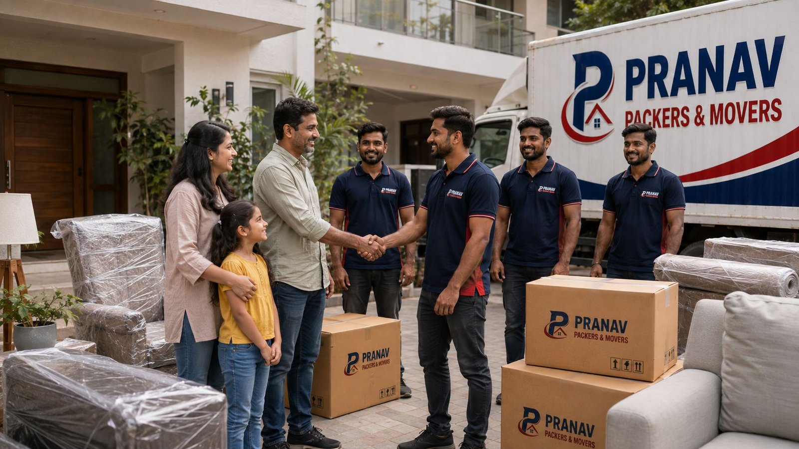 Pranav Packers and Movers team at work during a relocation job in Erode